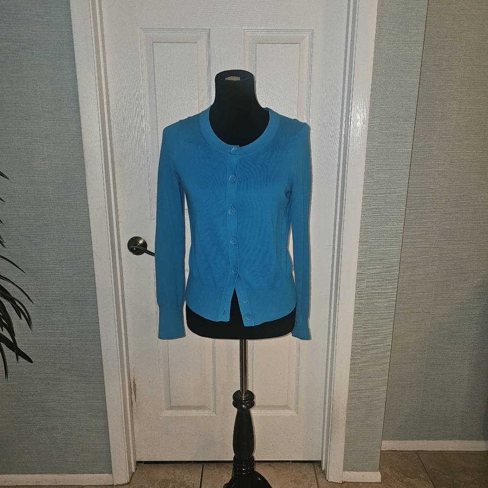 Banana Republic Blue Button-Up Cardigan